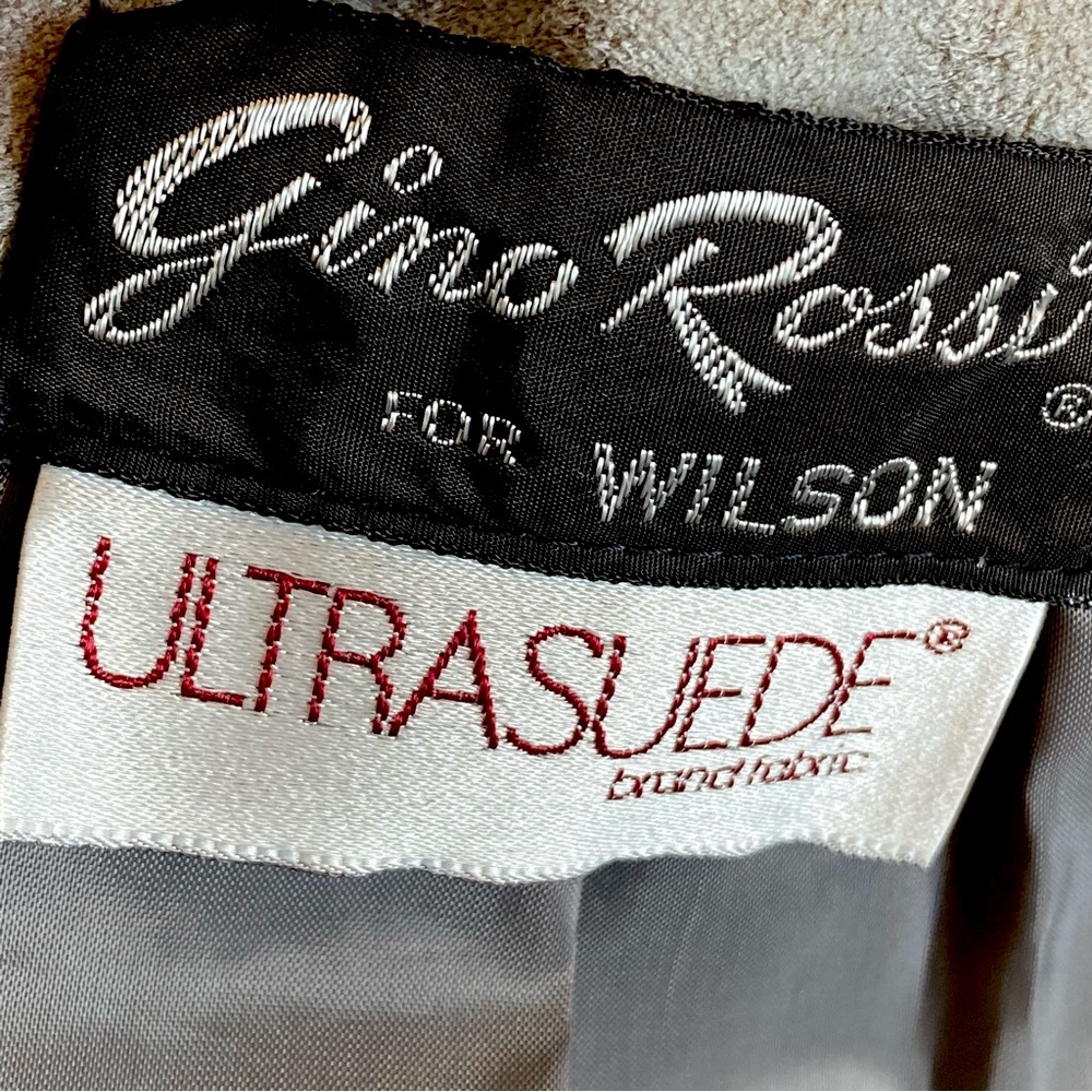 VINTAGE GINO ROSSI FOR WILSON GRAY SILVER ULTRA SUEDE BLAZER JACKET  SZ 8 - Picture 15 of 16